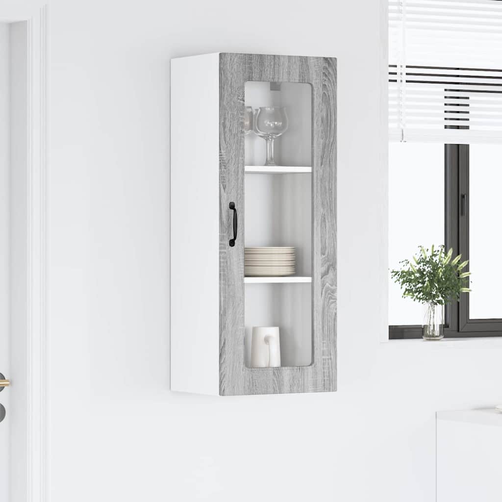 Kitchen Wall Cabinet with Shelf Grey Sonoma 40 x 31 x 100 cm